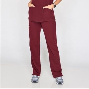 Burgundy Kade cargo scrub bottoms